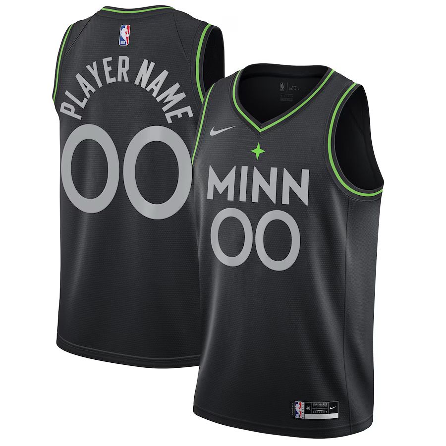 Men Minnesota Timberwolves Nike Black City Edition Swingman Custom NBA Jersey